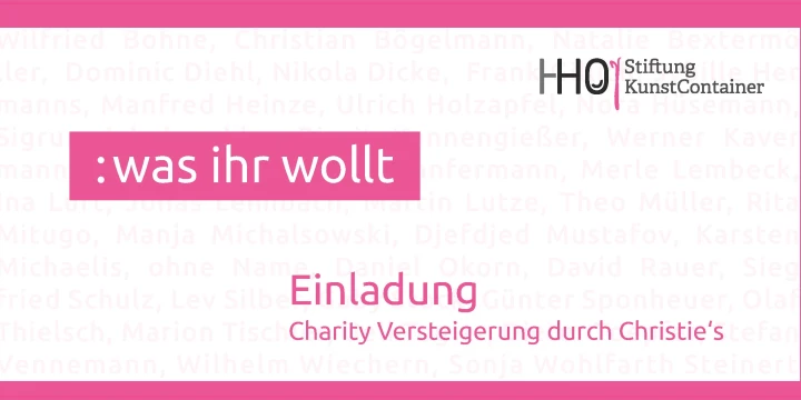 Eine Einladung, zur Charity Versteigerung von Bildern, durch Christie&acute;s.