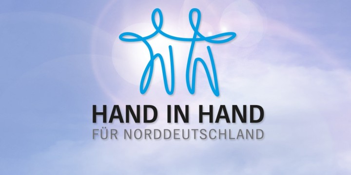 Ein Bild, auf dem steht: "Hand in Hand für Norddeutschland."