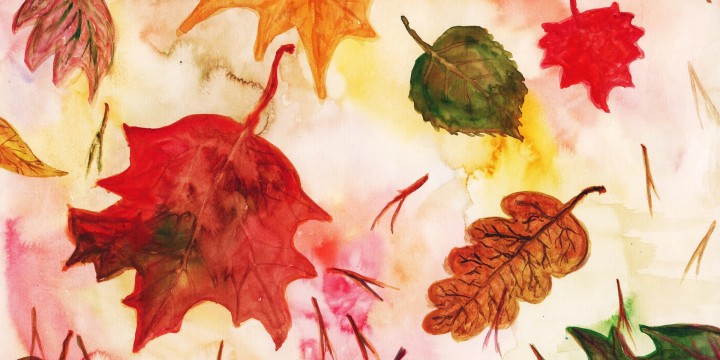 Zeichnung: Bunte Herbstblätter