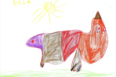 Zeichnung eines Kindes von seinem Traumspielplatz