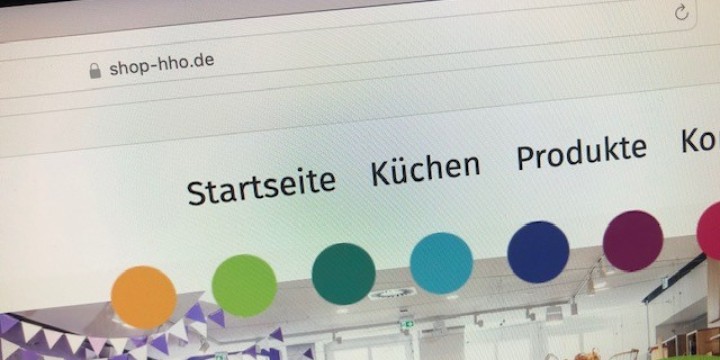 Das Bild zeigt die Internetseite shop-hho.de. Eine Seite für Eigenprodukte aus den Werkstätten.